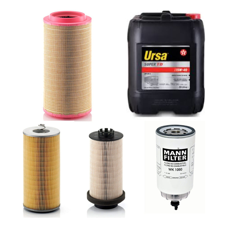 Mann Filter Kit Filtros Y Aceite Línea Pesada Mercedes 1634