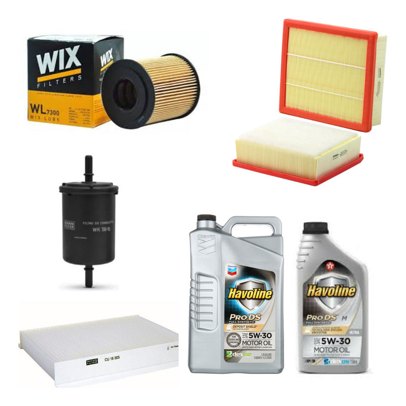 Kit Filtros Fiat Toro 1.8 + Aceite Texaco - Wix Filter