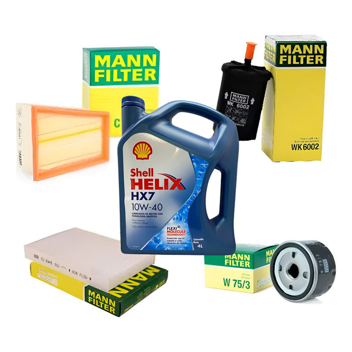 Kit Filtros Renault Kangoo 1.6 K4m + Shell 10w40 Mann Filter