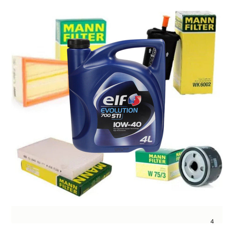 Kit Filtros Renault Kangoo 1.6 K4m - Elf 10w40 Mann Filter