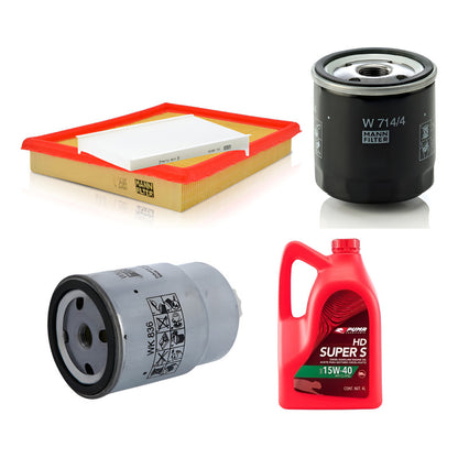 Kit De Filtros Palio 1.7 Td Diesel - Super 15w40 Mann Filter