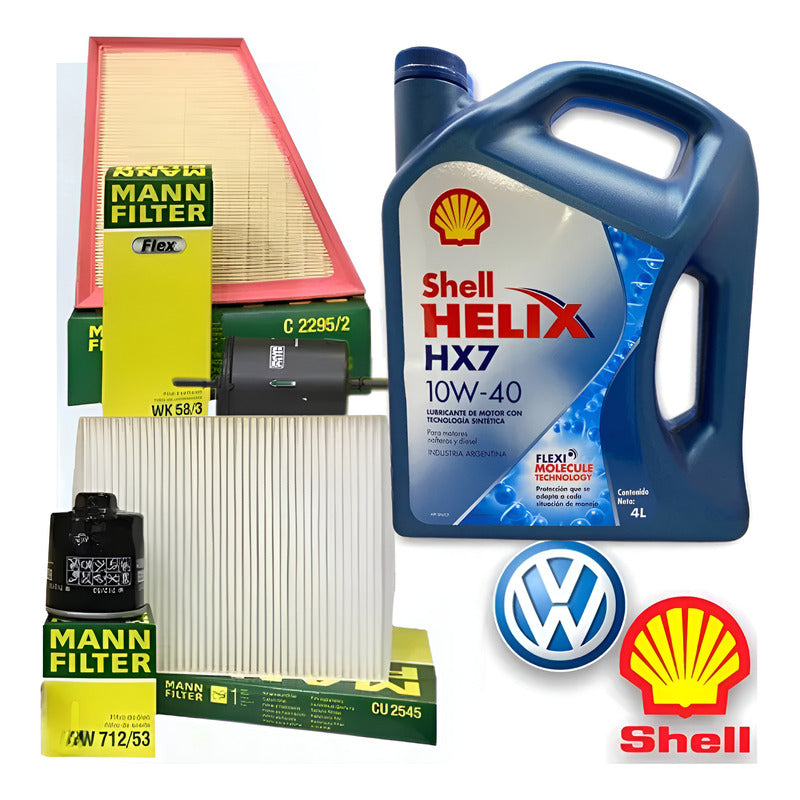 Kit 4 Filtros + Aceite 10w40 Vw Fox Suran Gol Trend Voyage