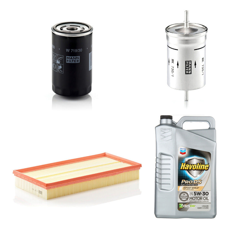 Kit Filtros Vw Bora 2.0 + Aceite Texaco 5w30 X4lts - Mann