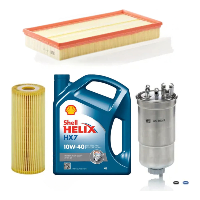 Kit Filtros Vw Bora 1.9 Tdi - Shell 10w40 X4lts Mann Filter
