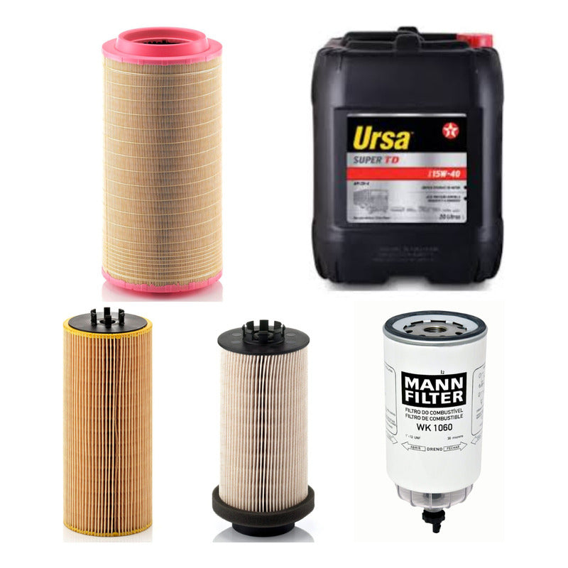 Kit Filtros M. Axor 2035 + Aceite Texaco 15w40 X20l - Mann