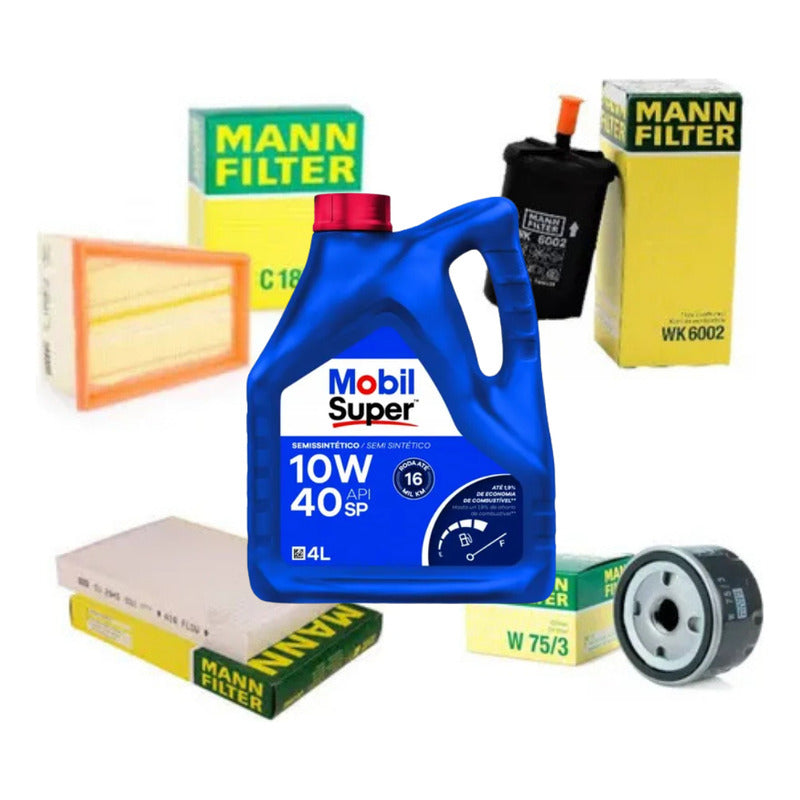 Kit Filtros Renault Kangoo 1.6 K4m + Mobil 10w40 Mann Filter