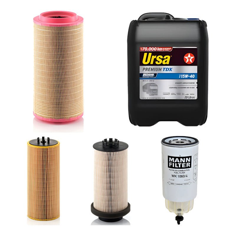 Kit Filtros Mercedes Axor 2035 + Aceite Texaco Premium X20l